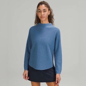 Lululemon Boxy Cotton-Blend Sweater Heathered Soft Denim